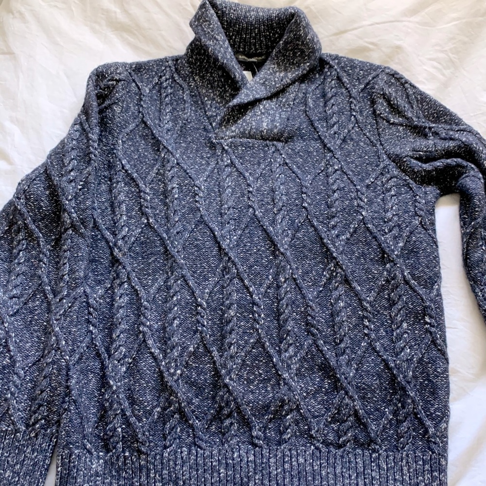 NWT Banana Republic cabled shawl-collar sweater